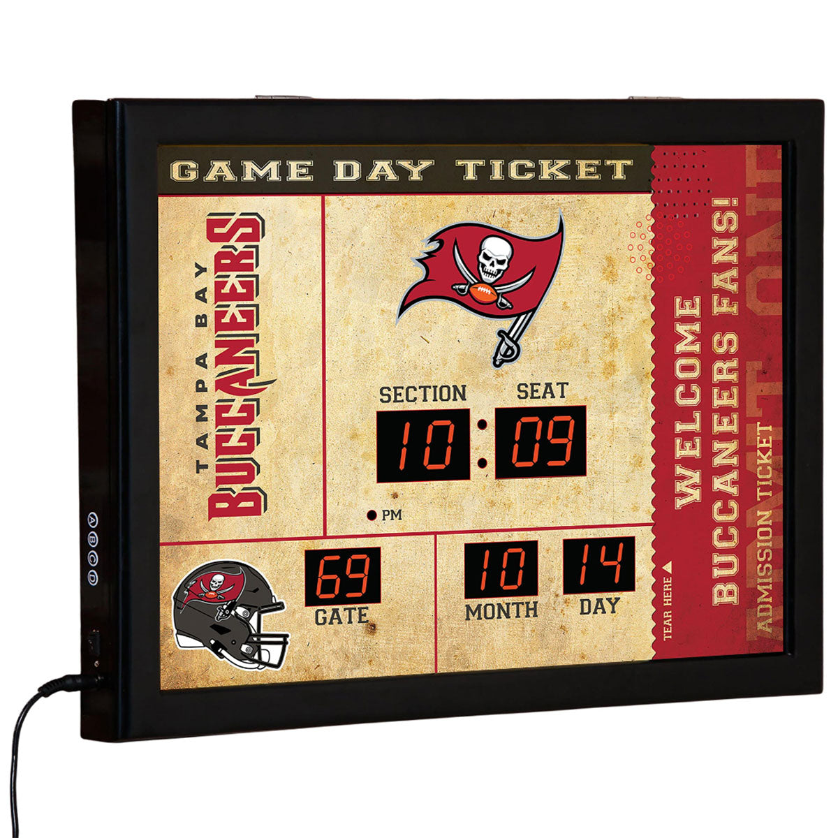 NFL Gameday Ticket Wall Clock and Speaker