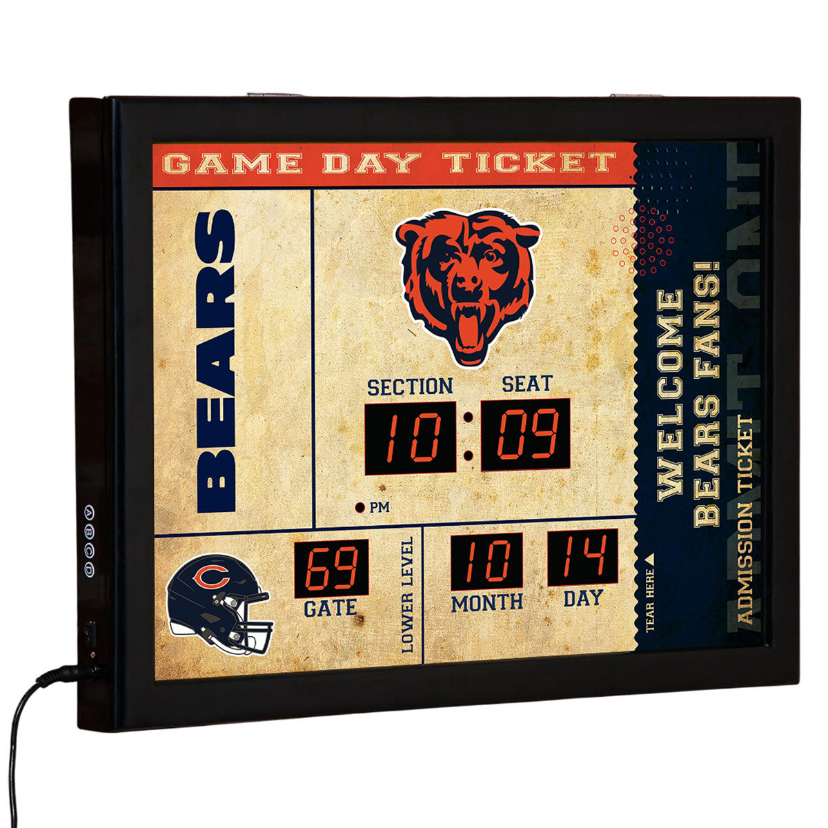NFL Gameday Ticket Wall Clock and Speaker