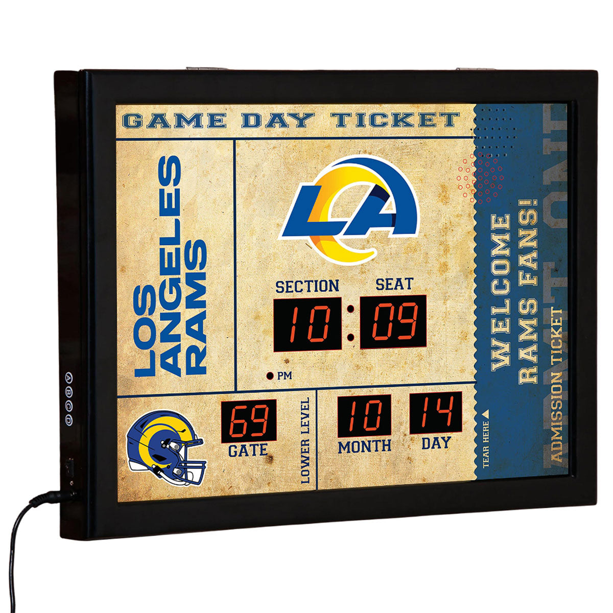 NFL Gameday Ticket Wall Clock and Speaker