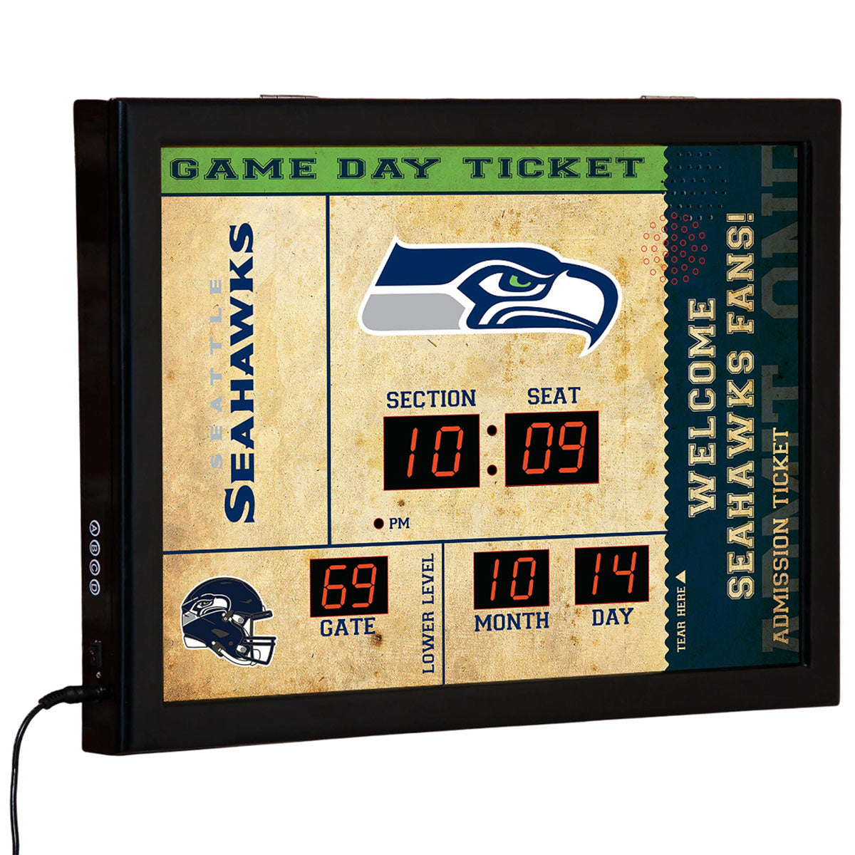 NFL Gameday Ticket Wall Clock and Speaker