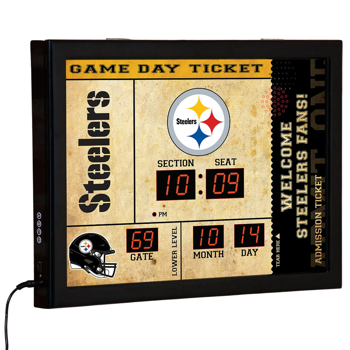 NFL Gameday Ticket Wall Clock and Speaker