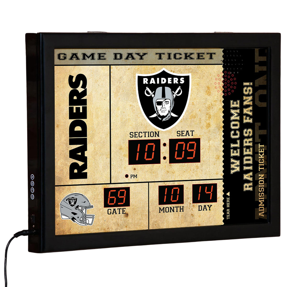 NFL Gameday Ticket Wall Clock and Speaker
