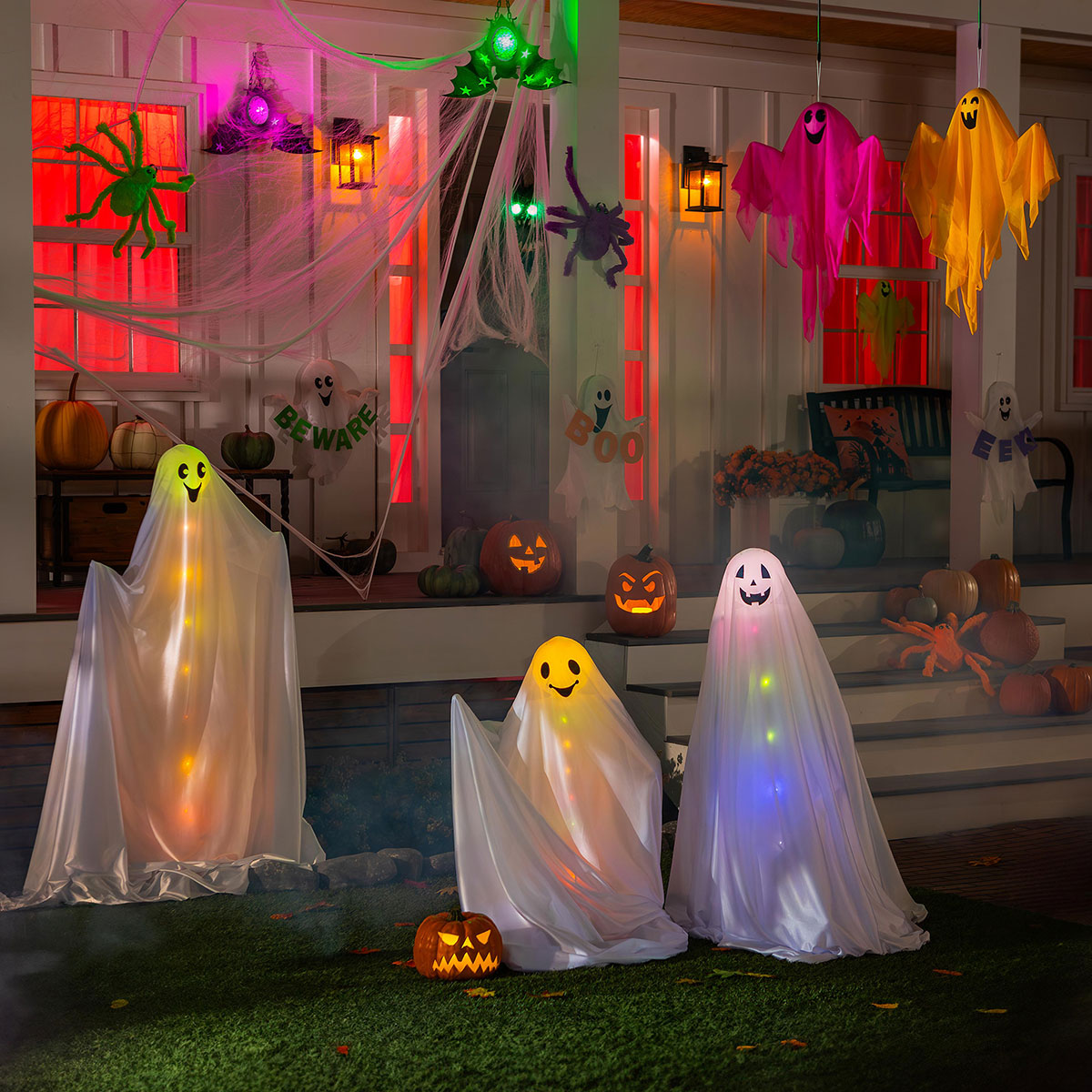 Lighted Outdoor Ghost Stakes (Set of 3)