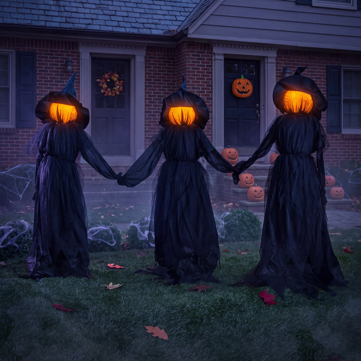 Lighted Outdoor Witch Stakes (Set of 3)