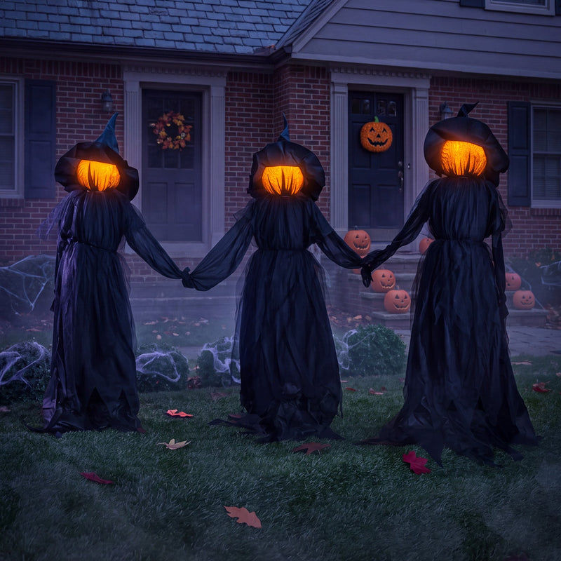 Lighted Outdoor Witch Stakes (Set of 3)