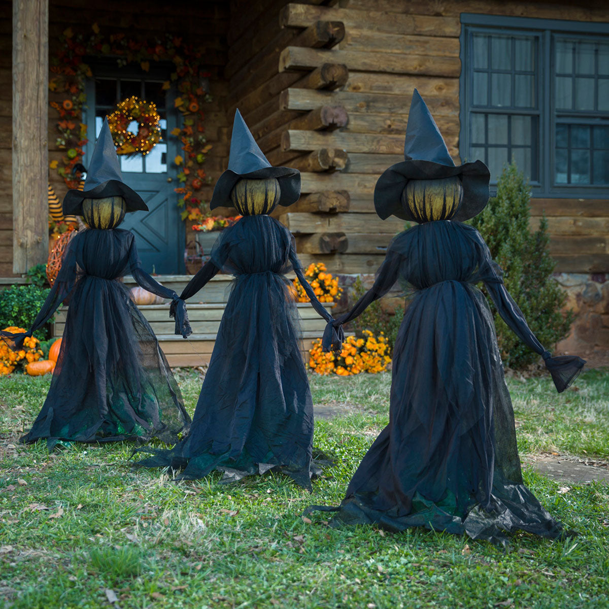 Lighted Outdoor Witch Stakes (Set of 3)