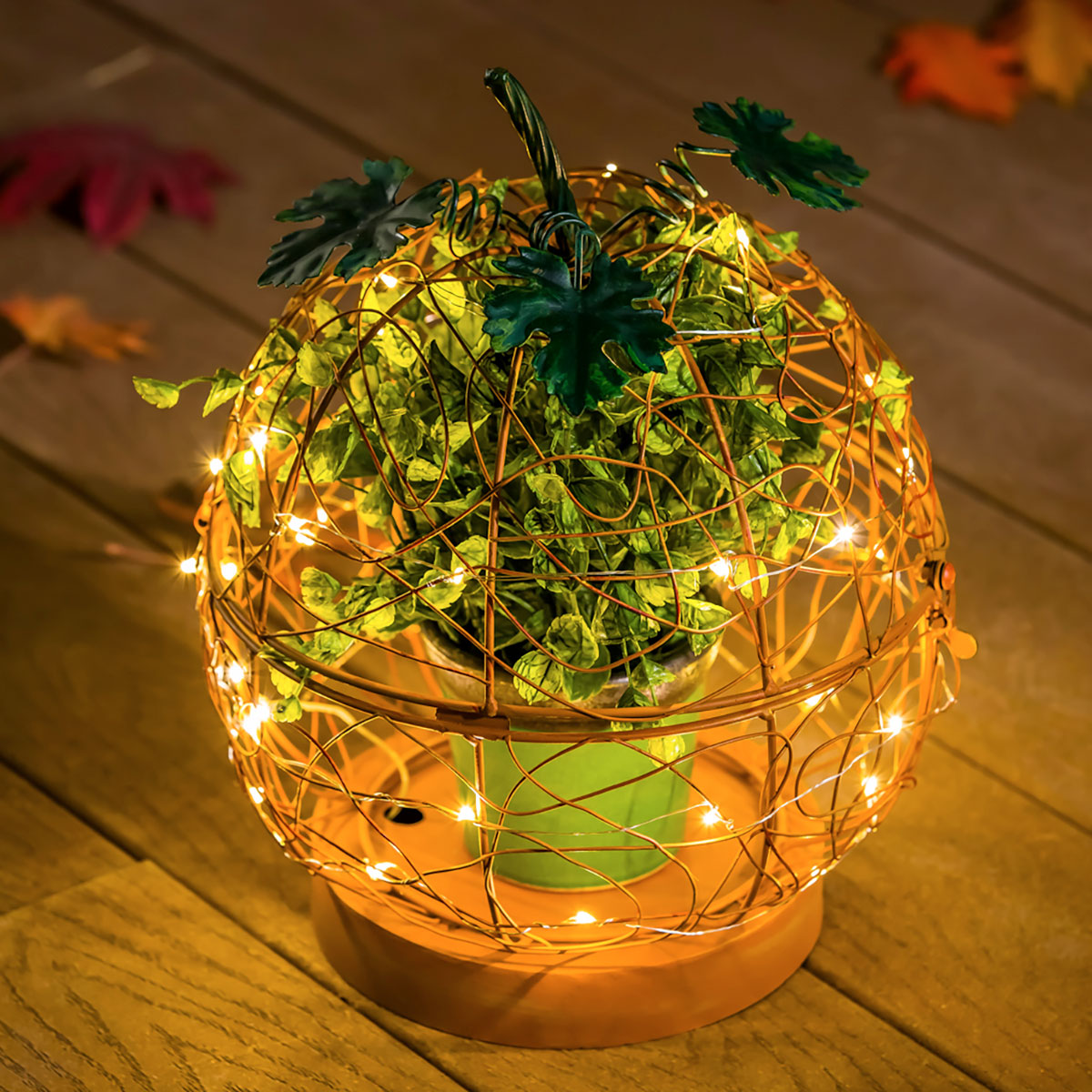 LED Wire Pumpkin Container