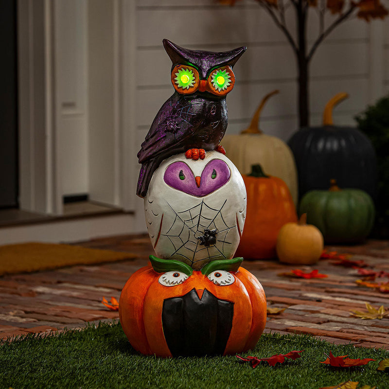 LED Stacked Halloween Figures Statue