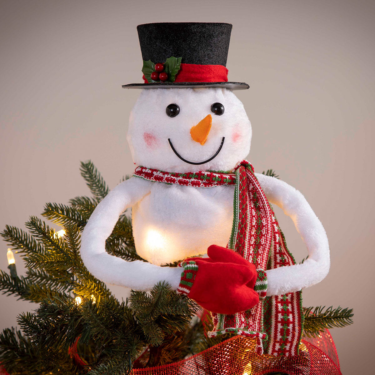 Snowman Tree Topper with Snowflake Projector