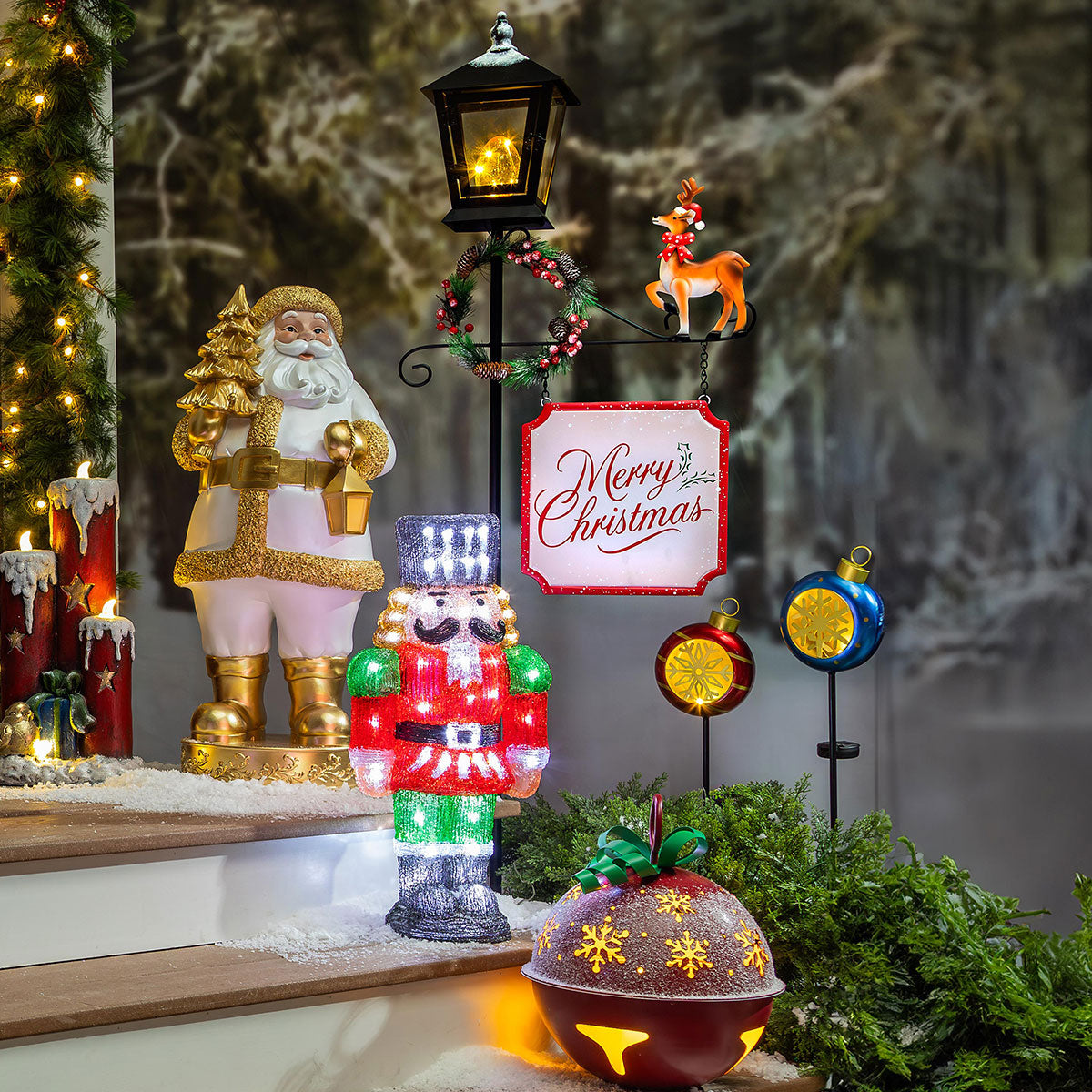 Wireless Outdoor Christmas Lamp Post