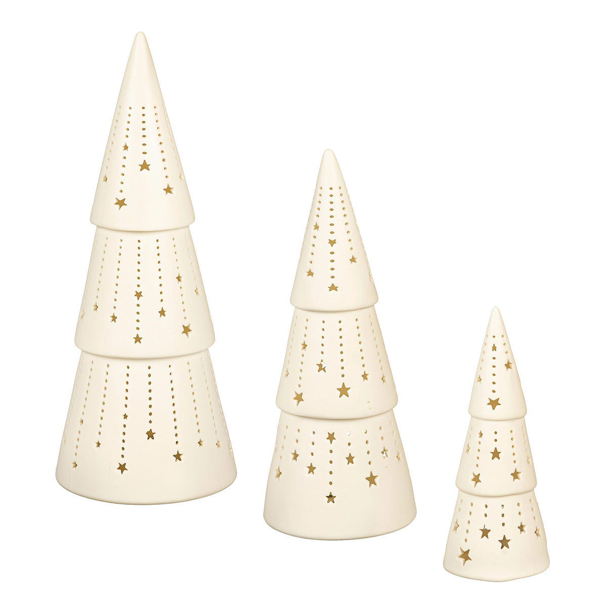 LED Ceramic Christmas Trees (Set of 3)
