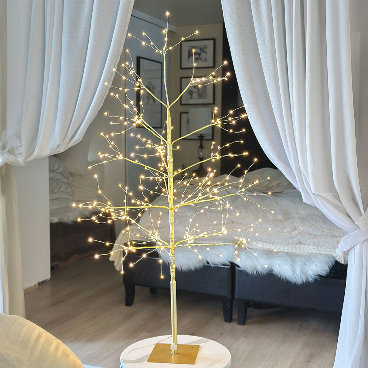 Gold Lighted Birch Tree