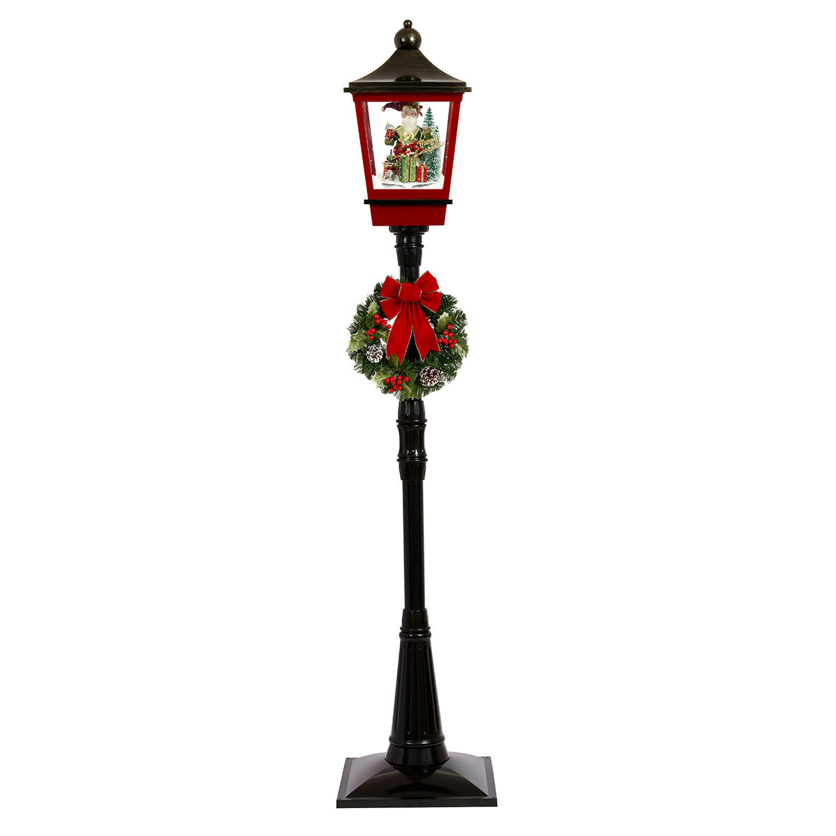 72'' Snowing Lamp Post with Wreath