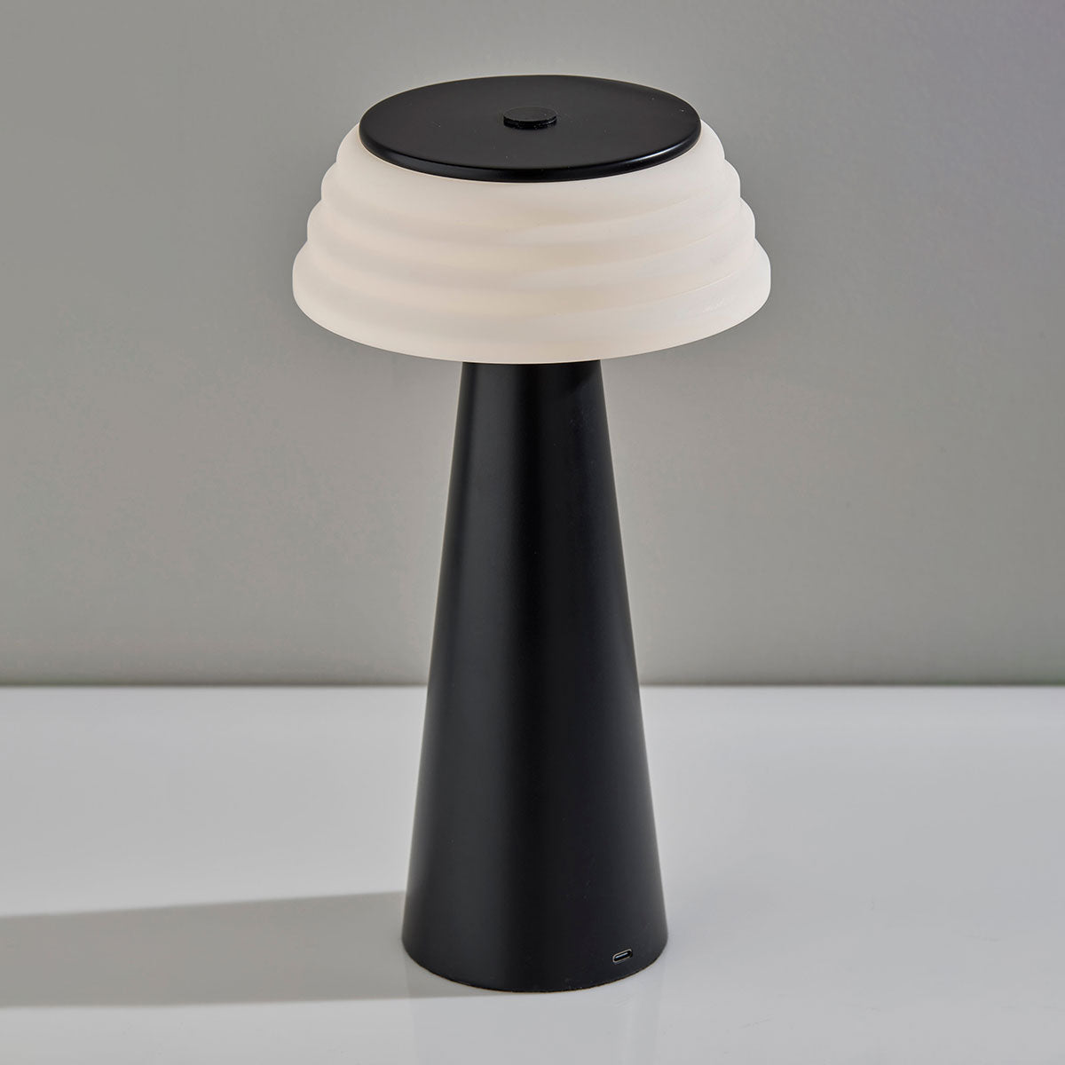 Cordless Indoor/Outdoor Table Lamp with Sleek Plastic Shade