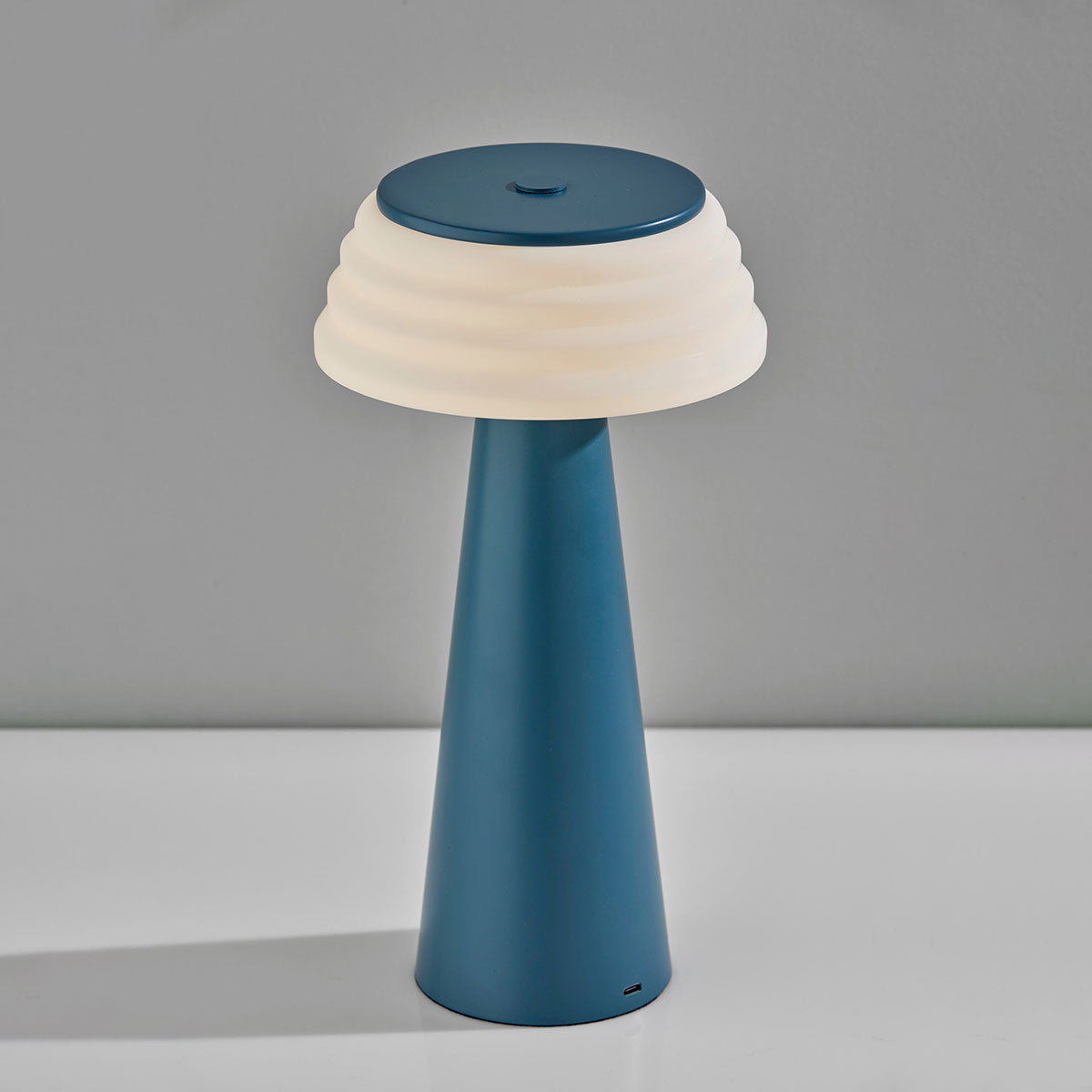 Cordless Indoor/Outdoor Table Lamp with Sleek Plastic Shade