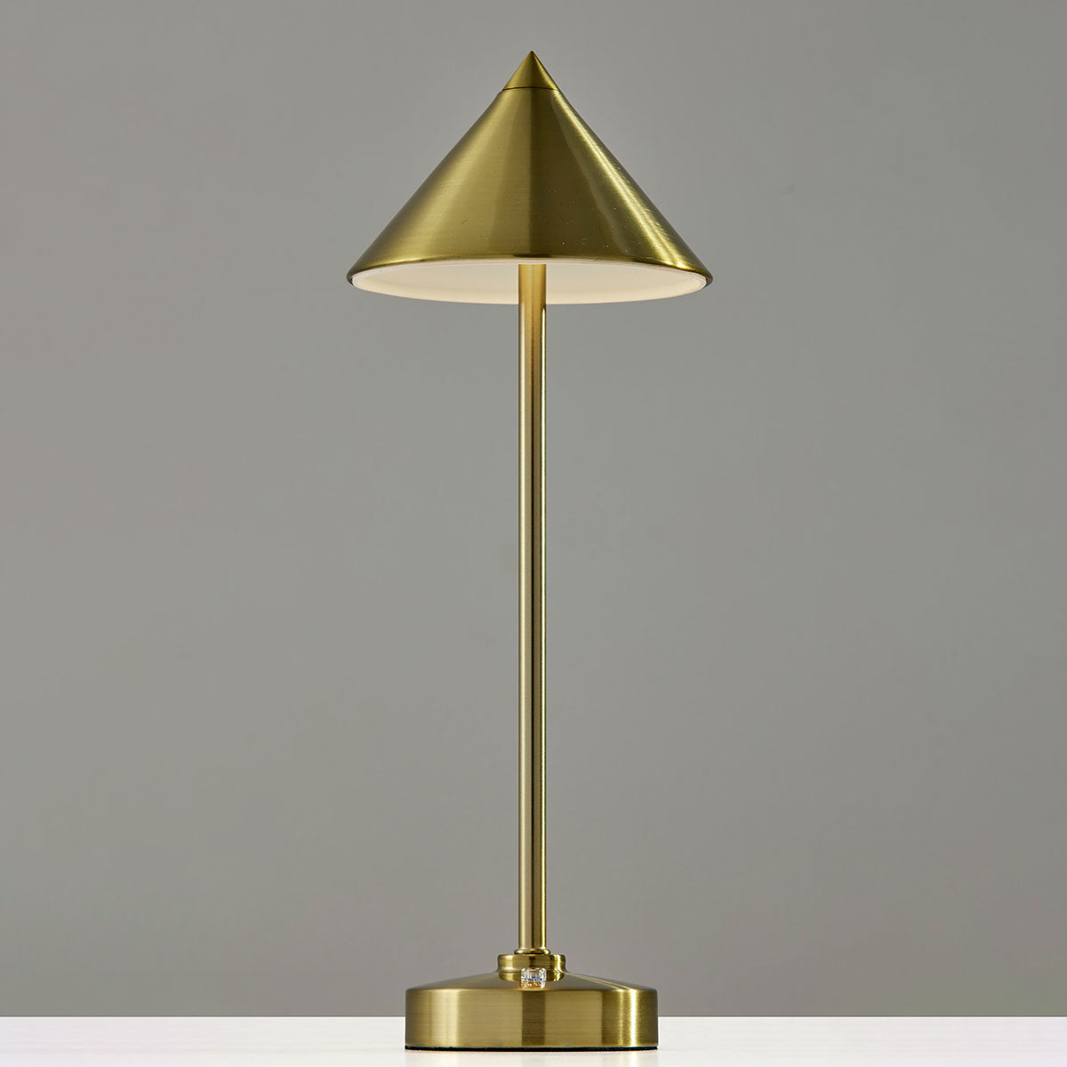 Cordless Indoor/Outdoor Table Lamp with Tapered Cone-Shaped Shade