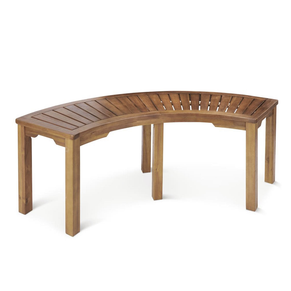 Acacia Wood Curved Bench
