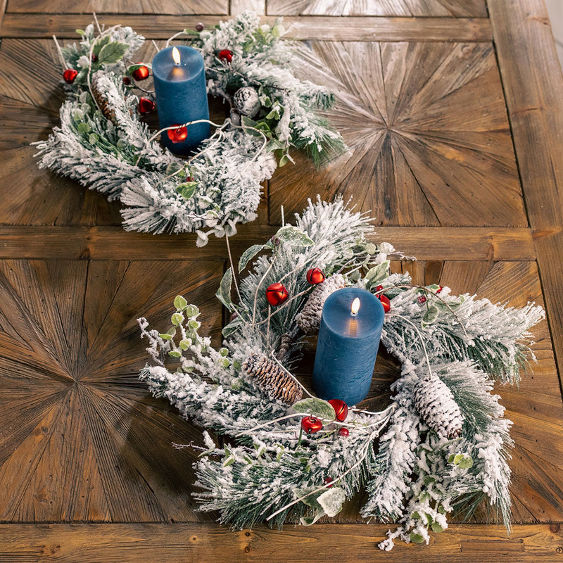 18'' Flocked Pine Candle Ring