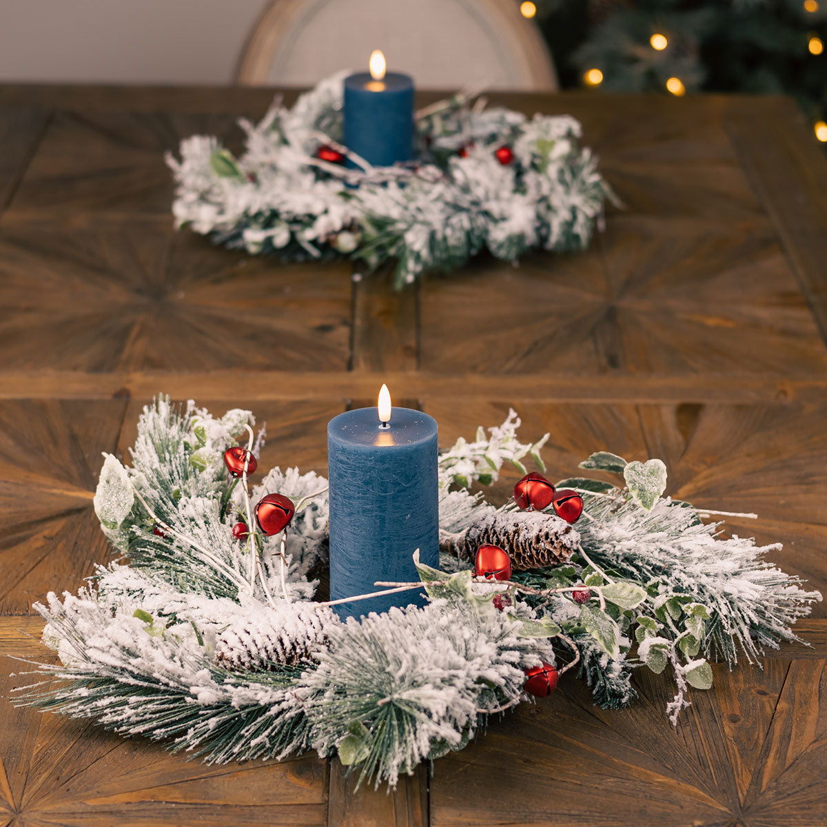18'' Flocked Pine Candle Ring