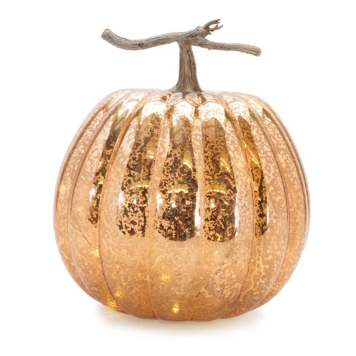 Illuminated Metallic Pumpkin Duo (Set of 2)