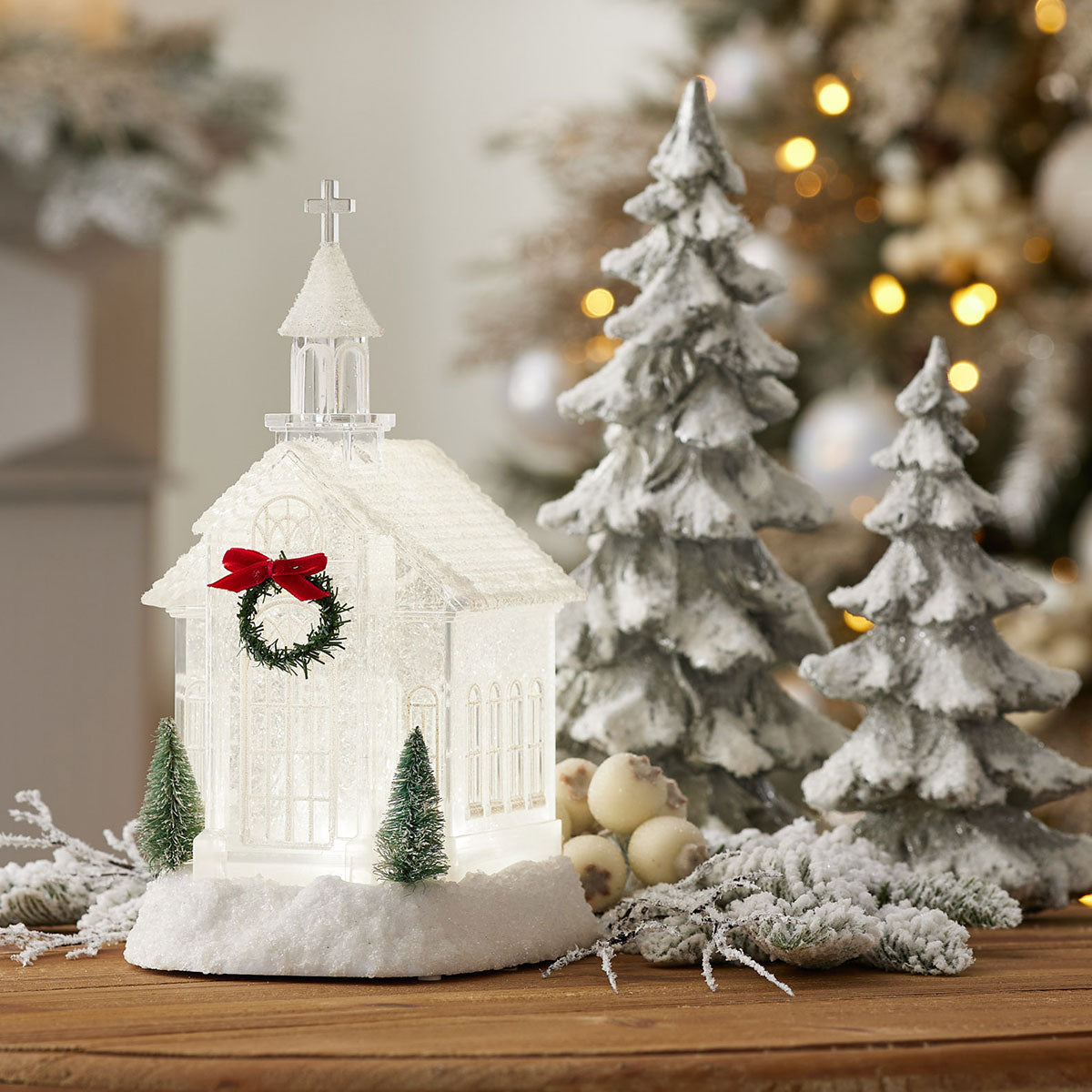 LED Church Snowglobe