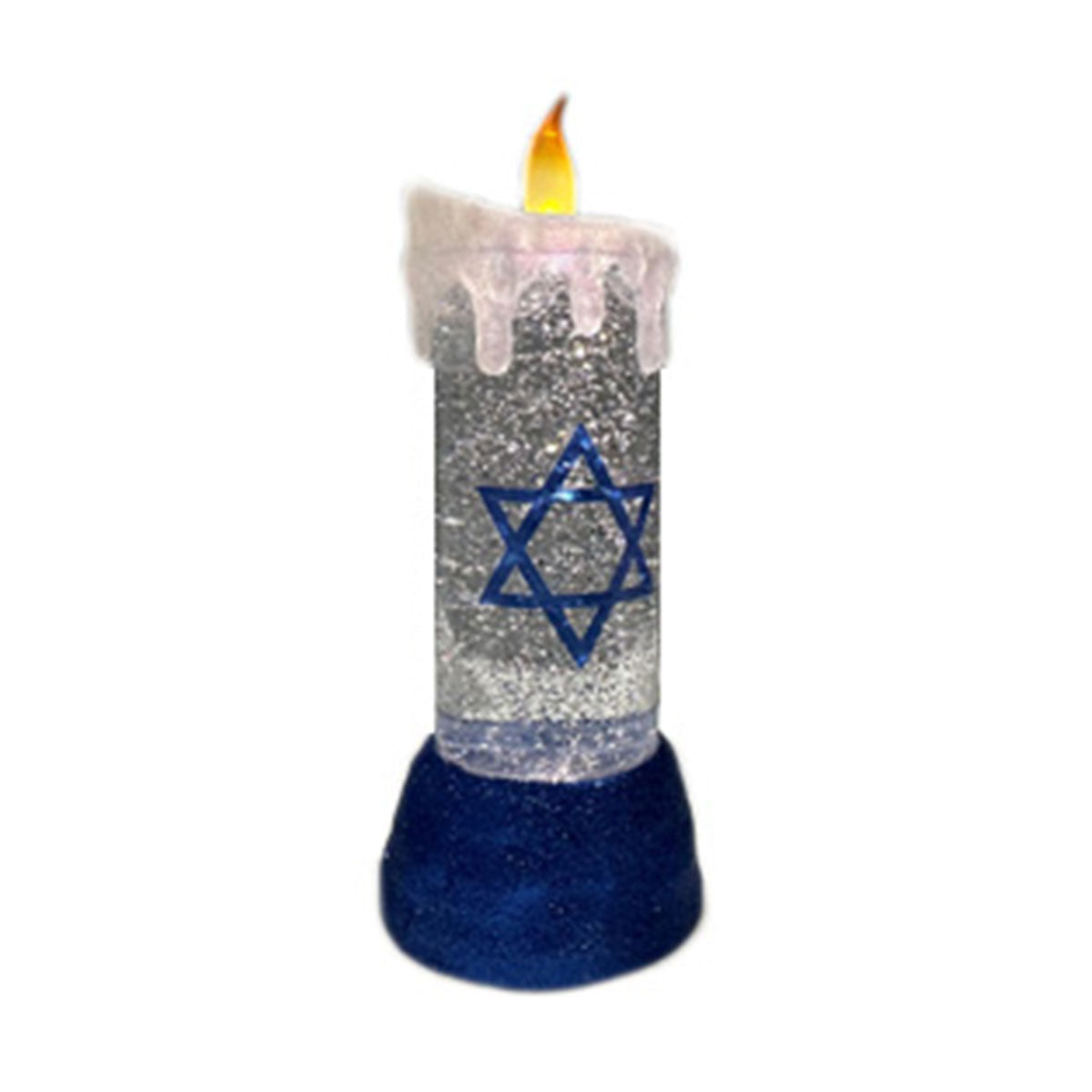 LED Hanukkah Candle Snow Globe