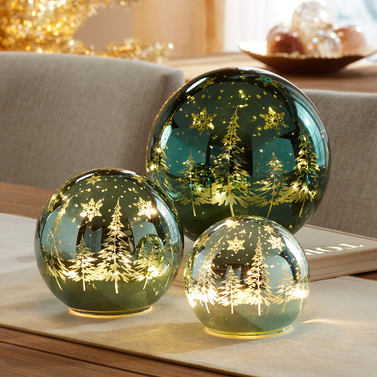 LED Holiday Decor Globe Set (Set of 3)