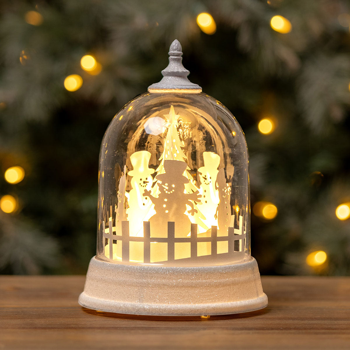 LED Rotating Snowman Globe