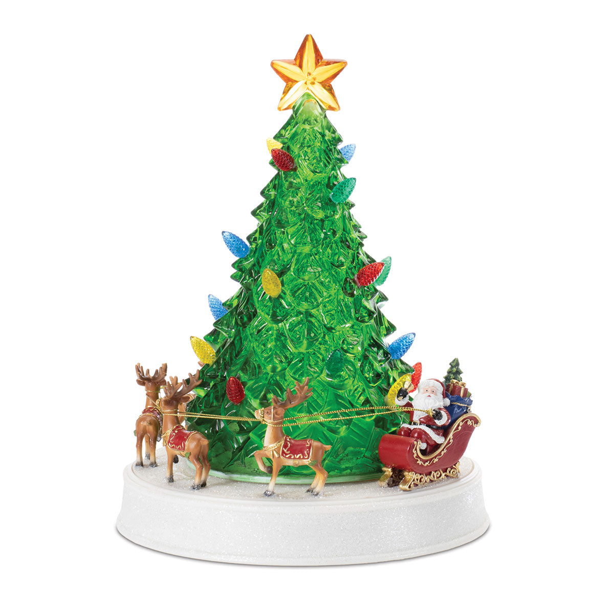 LED Santa’s Reindeer Rotating Carousel Tree with Music