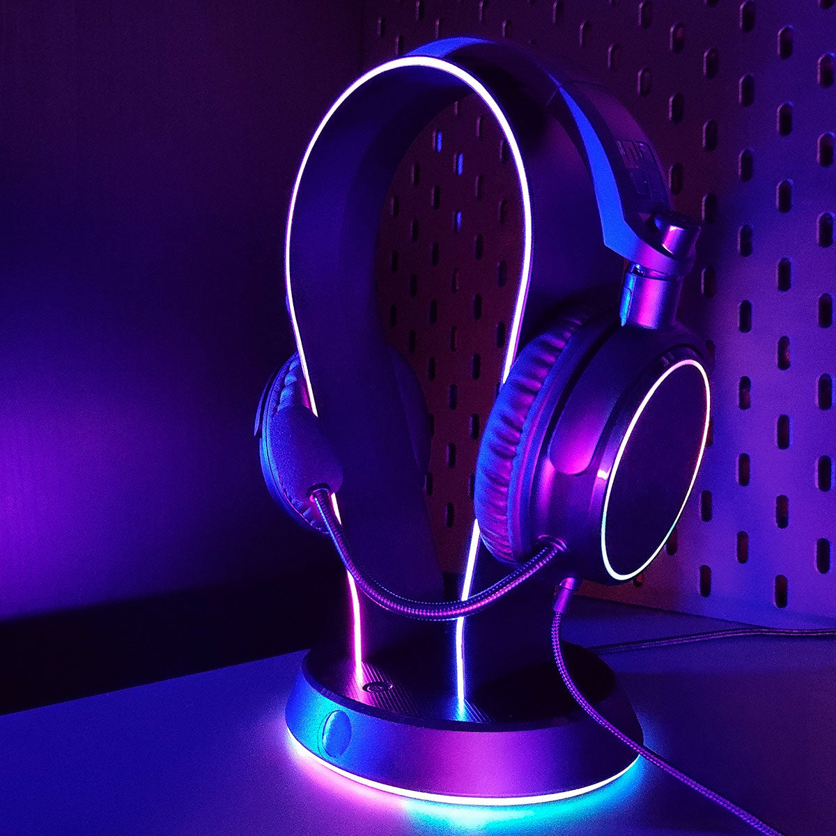 LED Gaming Headset with Stand and Microphone