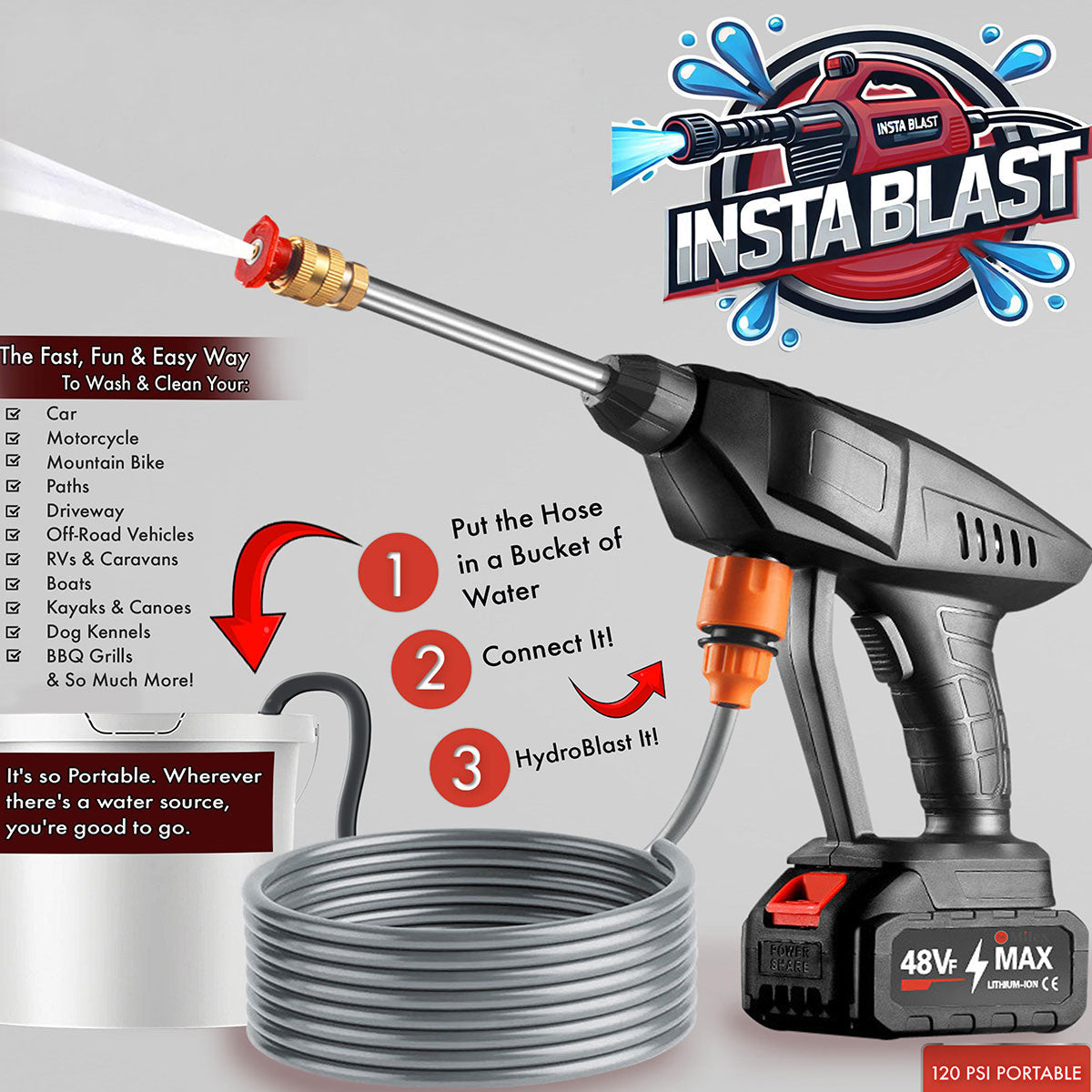 Portable Rechargeable High Pressure Power Washer