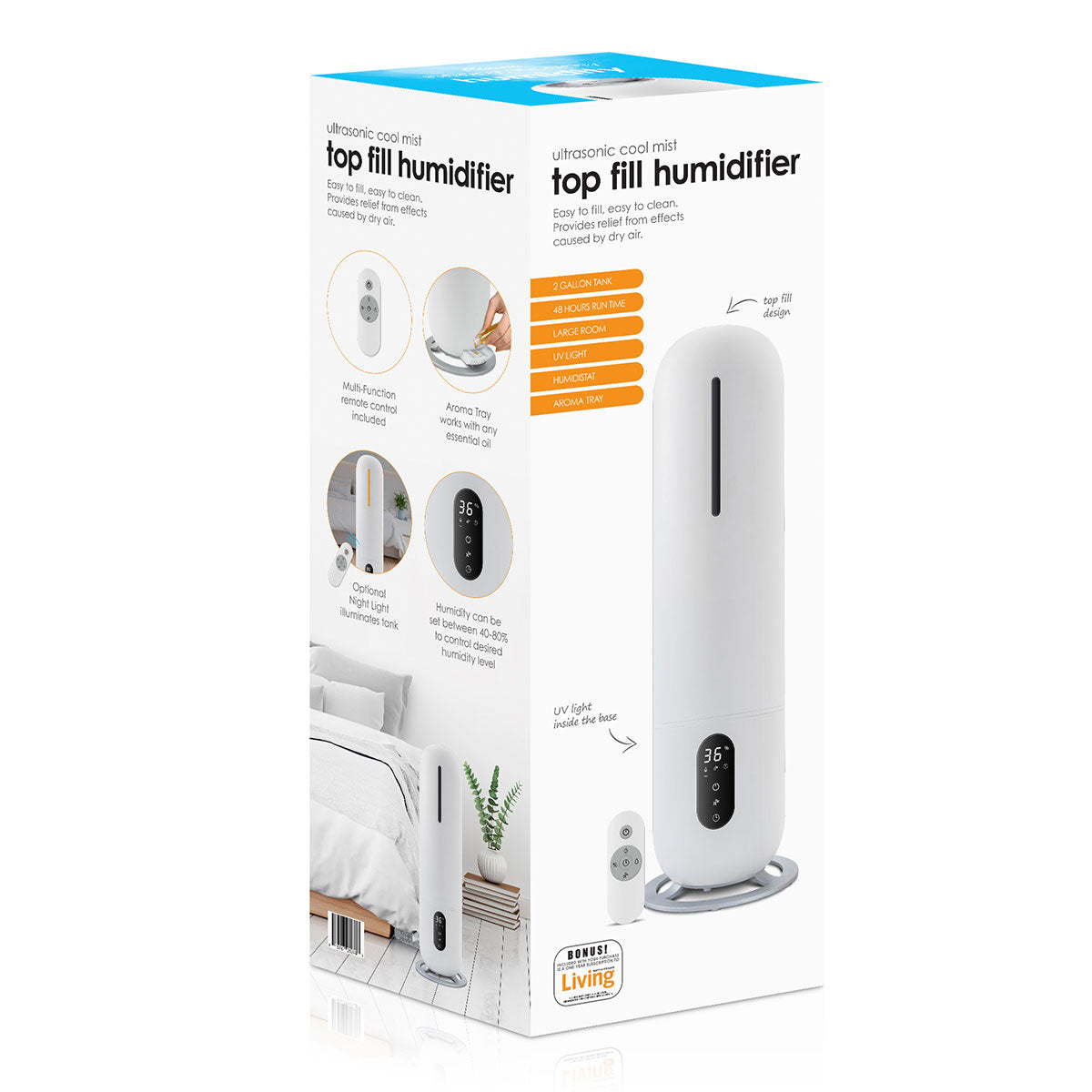 Aromatherapy Cool Mist Tower Humidifier