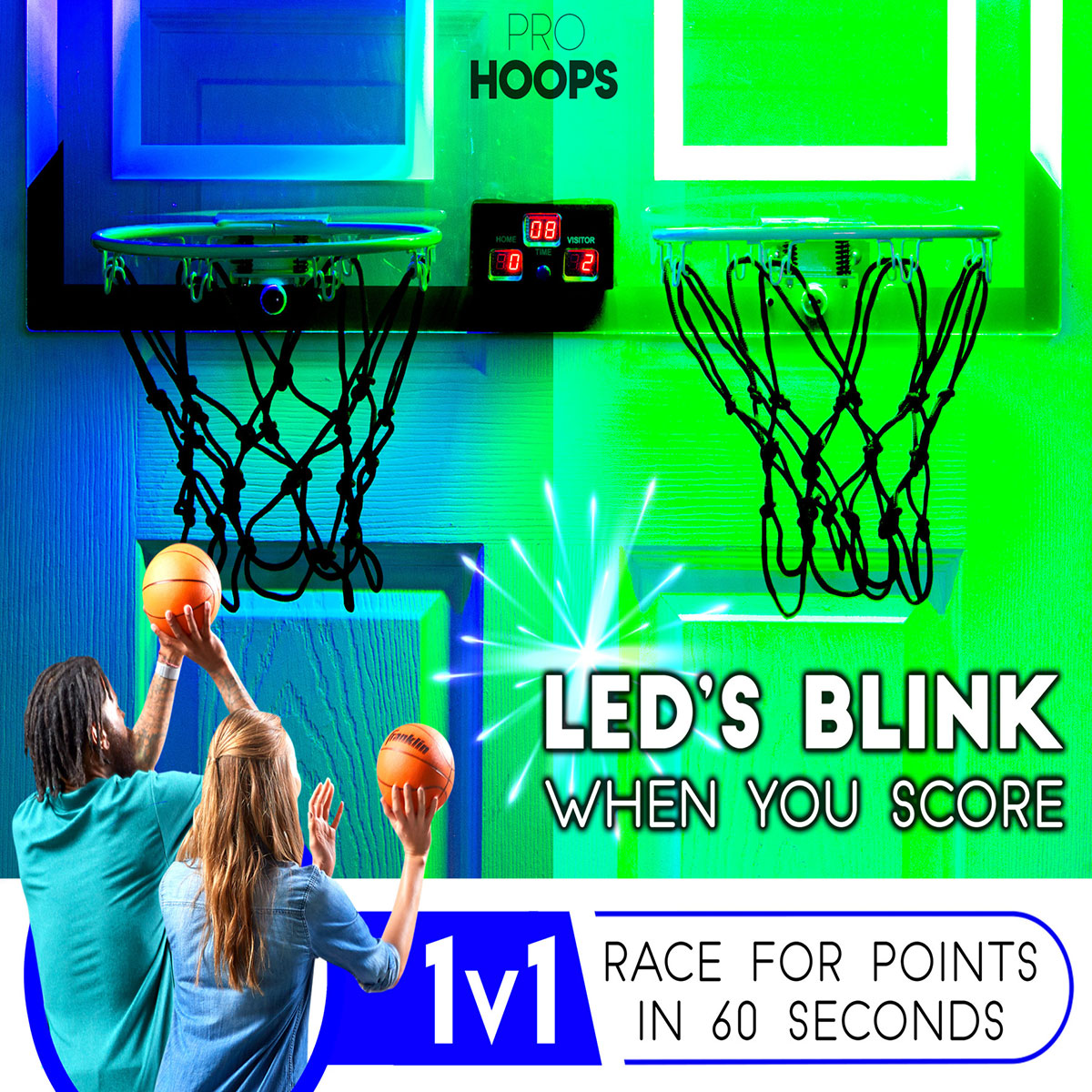 2-Player Light-Up Basketball Hoop