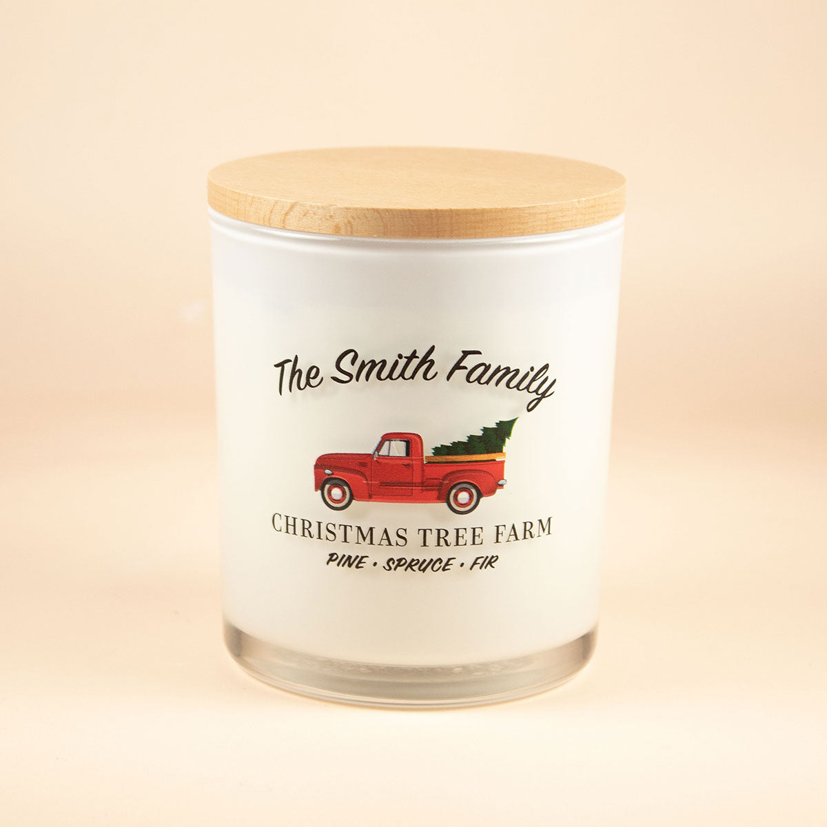Custom Christmas Tree Farm Candle