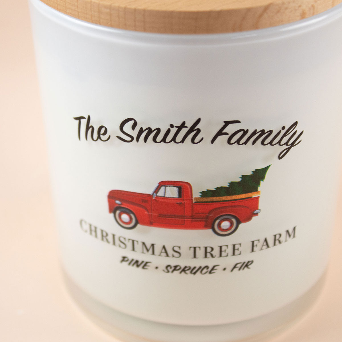 Custom Christmas Tree Farm Candle
