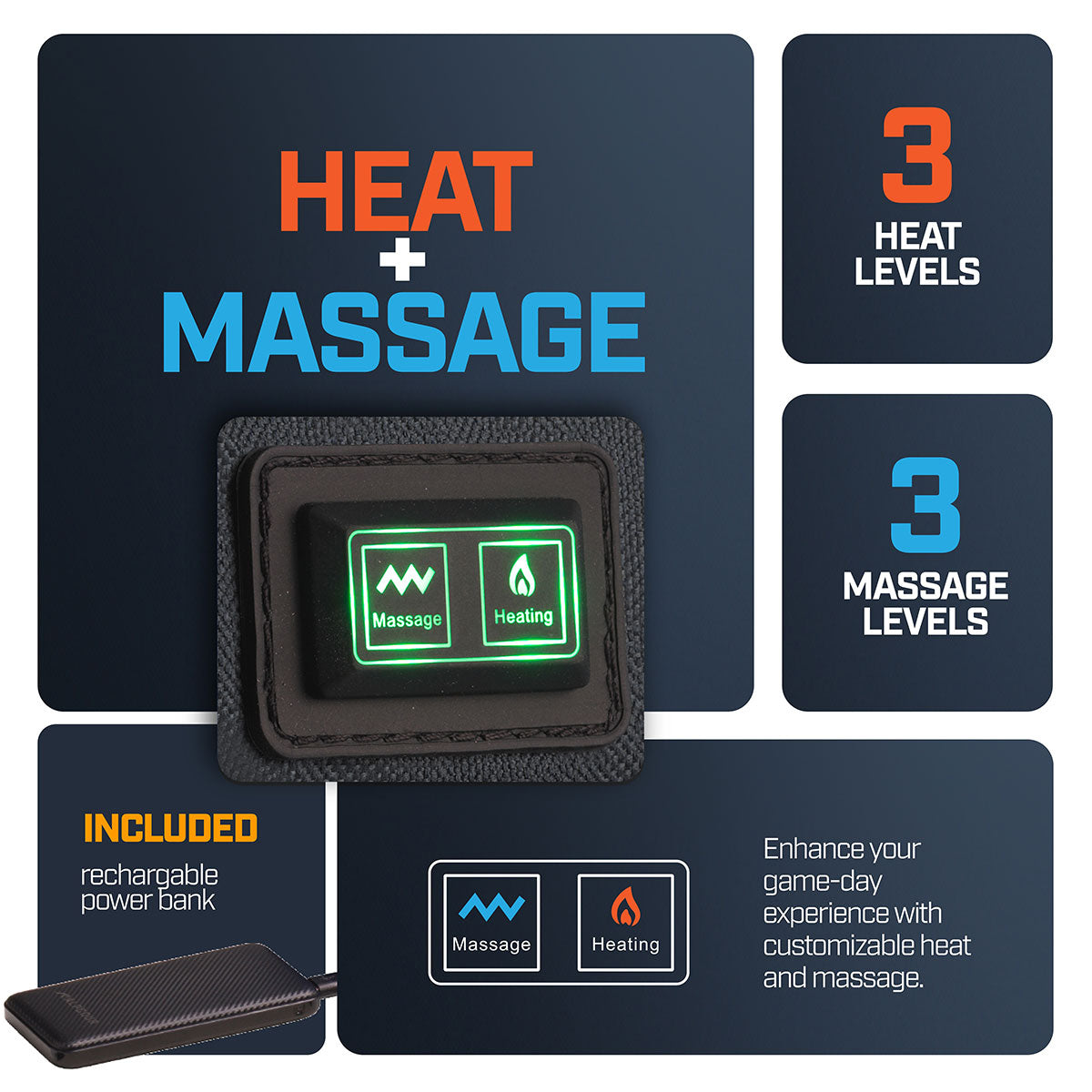 Foldable Heated Massage Stadium Seat