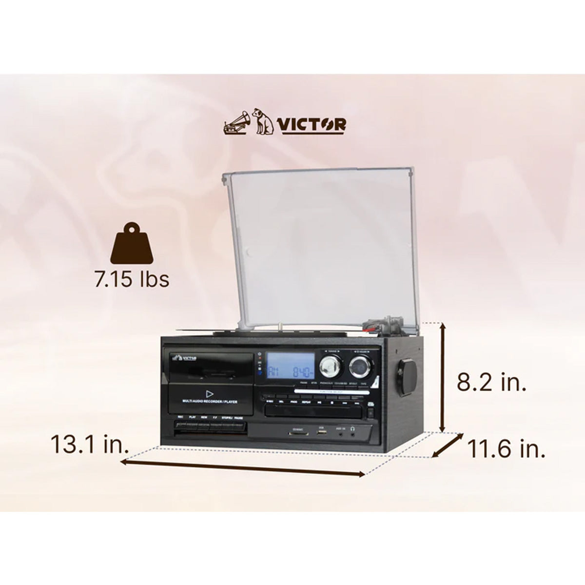8-in-1 Retro Inspired Multimedia Center