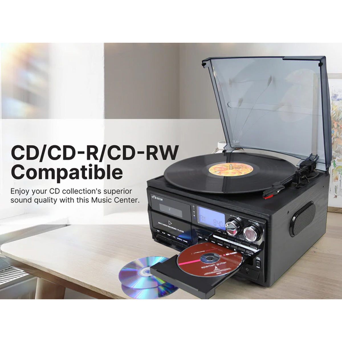 8-in-1 Retro Inspired Multimedia Center