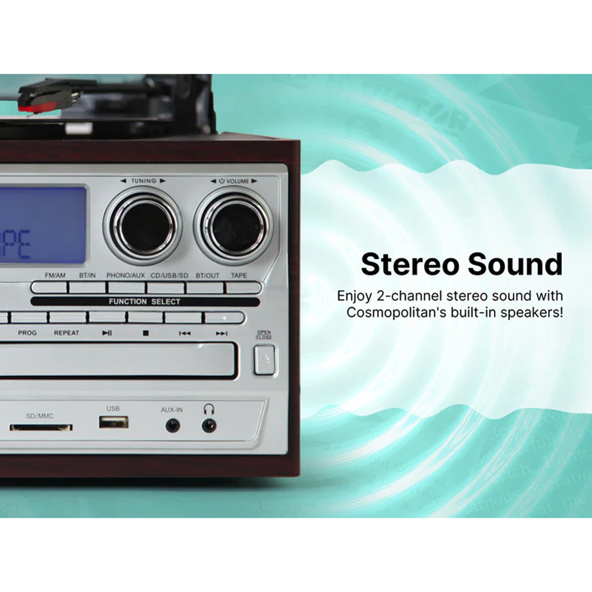 8-in-1 Retro Inspired Multimedia Center