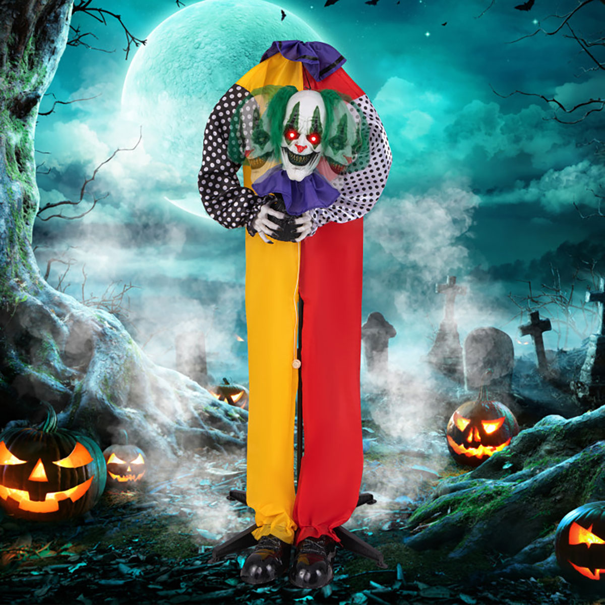 Mechanized Clown with LED Eyes and Audio