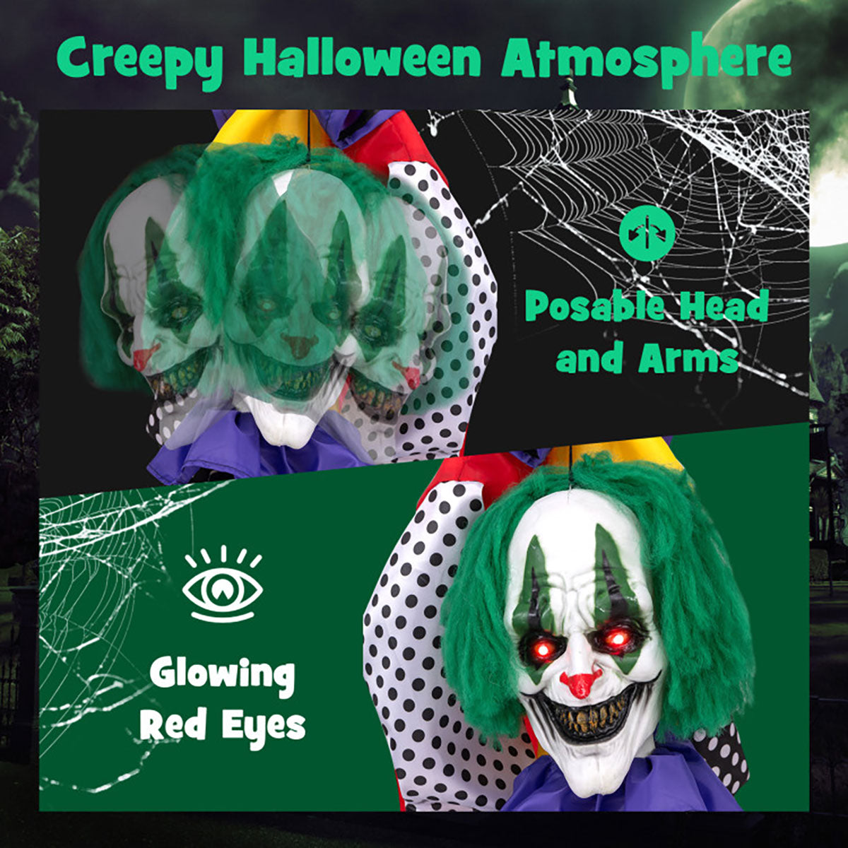 Mechanized Clown with LED Eyes and Audio