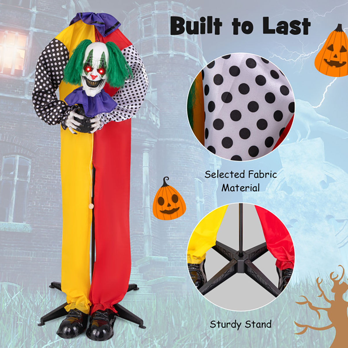 Mechanized Clown with LED Eyes and Audio