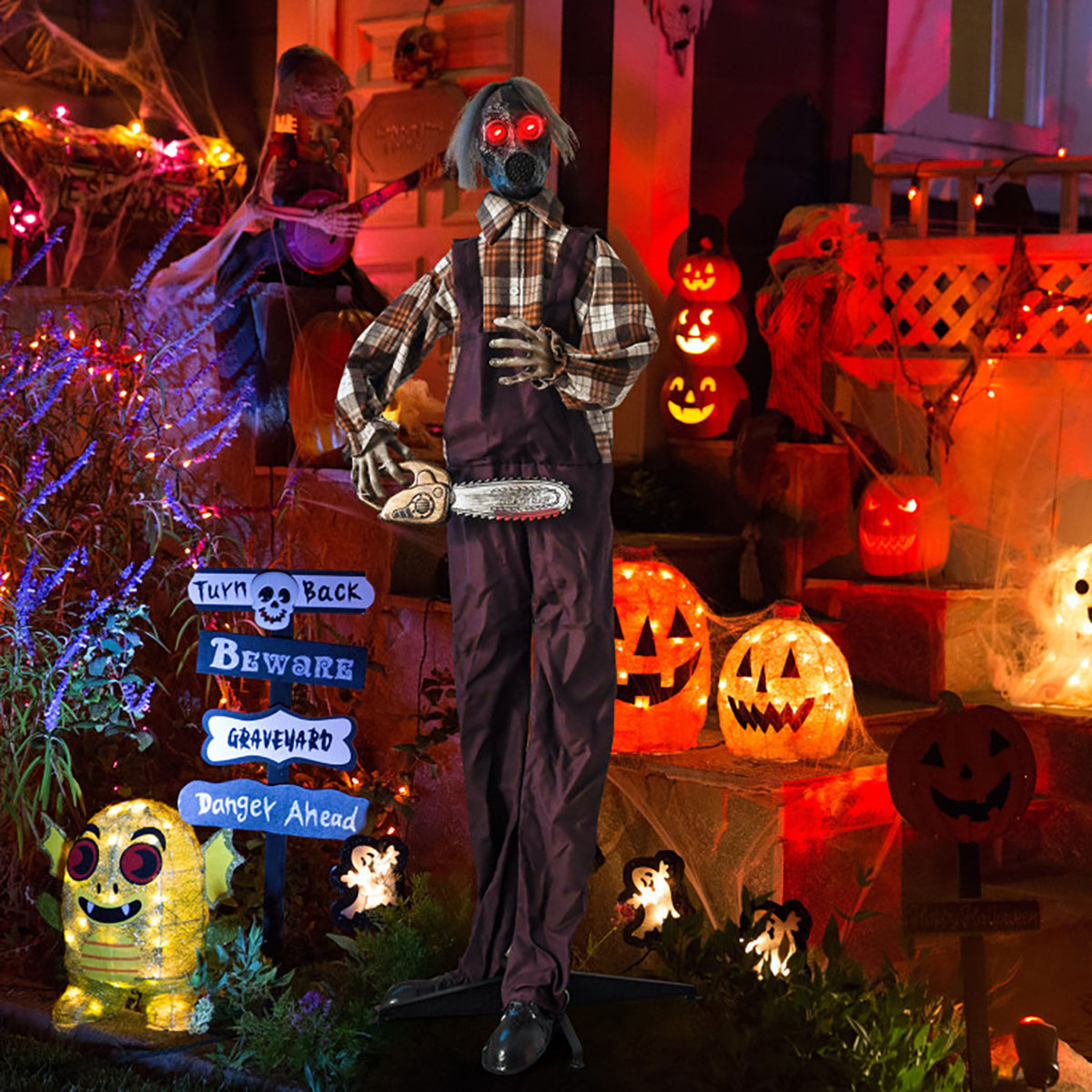 Mechanized Shaking Scary Man with  Lights and Sound
