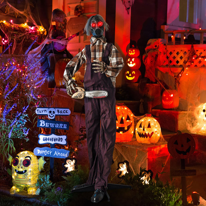 Mechanized Shaking Scary Man with  Lights and Sound