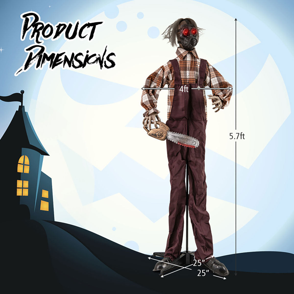Mechanized Shaking Scary Man with  Lights and Sound
