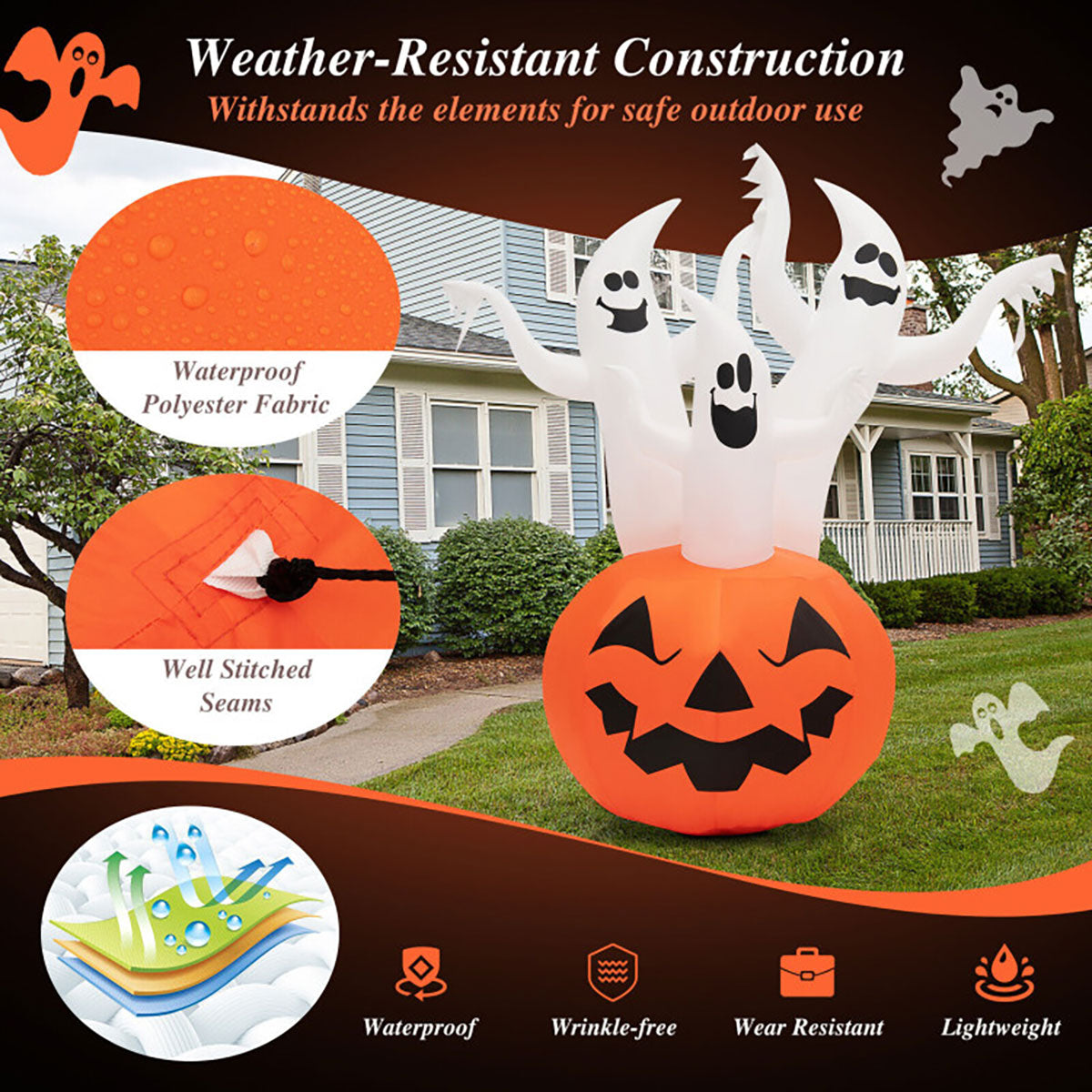 6 Ft. Inflatable Lit Ghosts