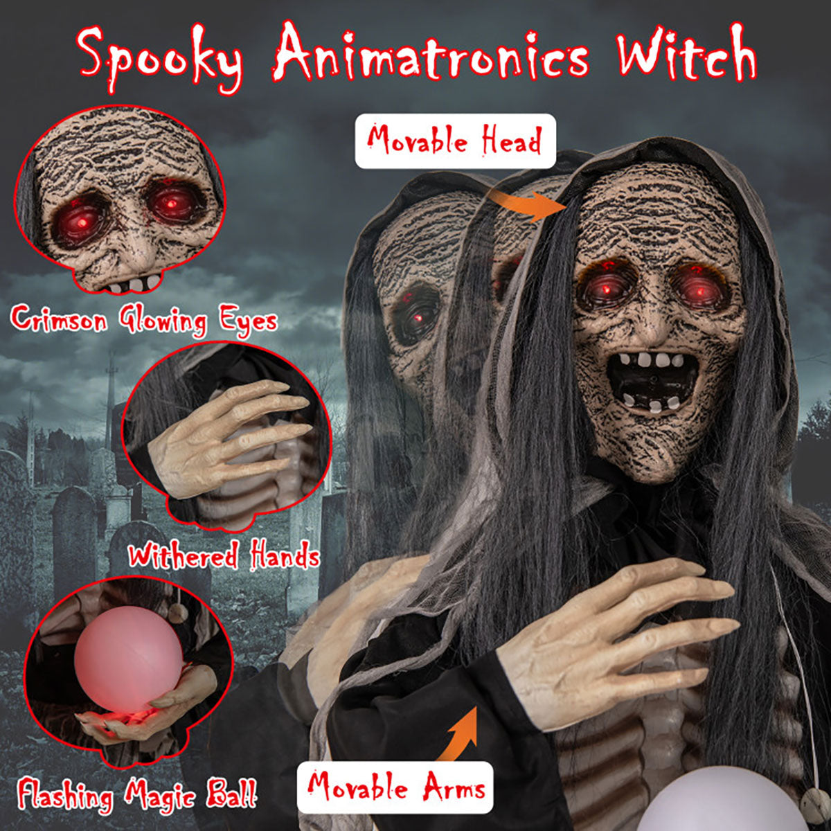6 Ft. Mechanized Witch