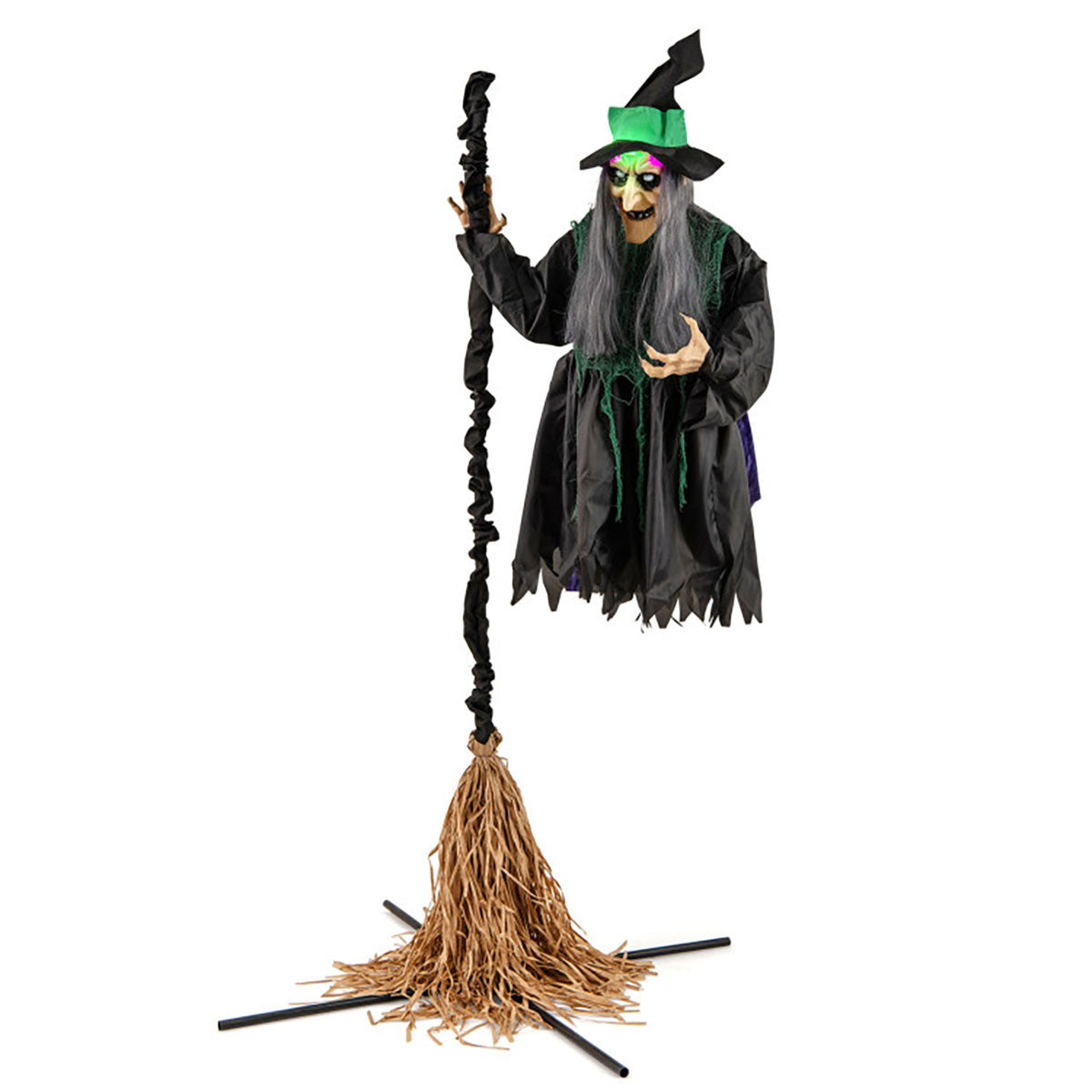 7 Ft. Mechanized LED Witch on Broom