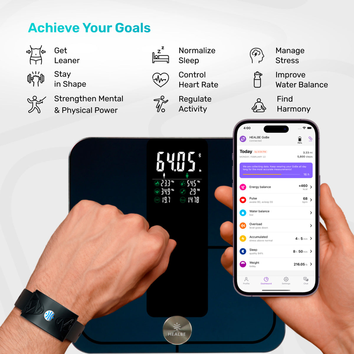Skin Sensor Calorie Tracker and Smart Scale Bundle