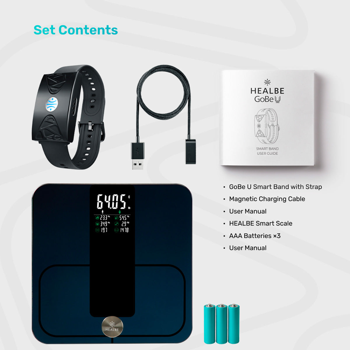Skin Sensor Calorie Tracker and Smart Scale Bundle